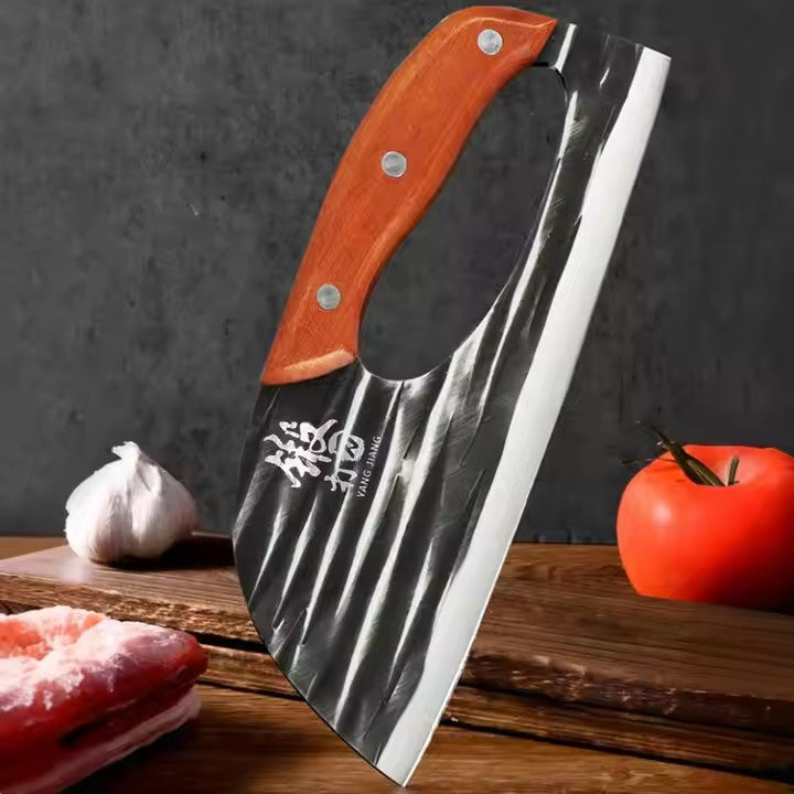 Japansk Kökshacka 5Cr15 SS rostfritt stål med trähandtag