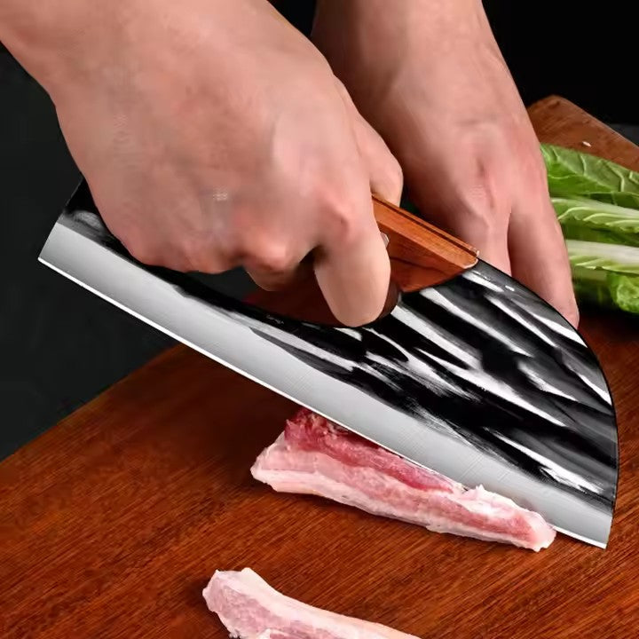 Japansk Kökshacka 5Cr15 SS rostfritt stål med trähandtag