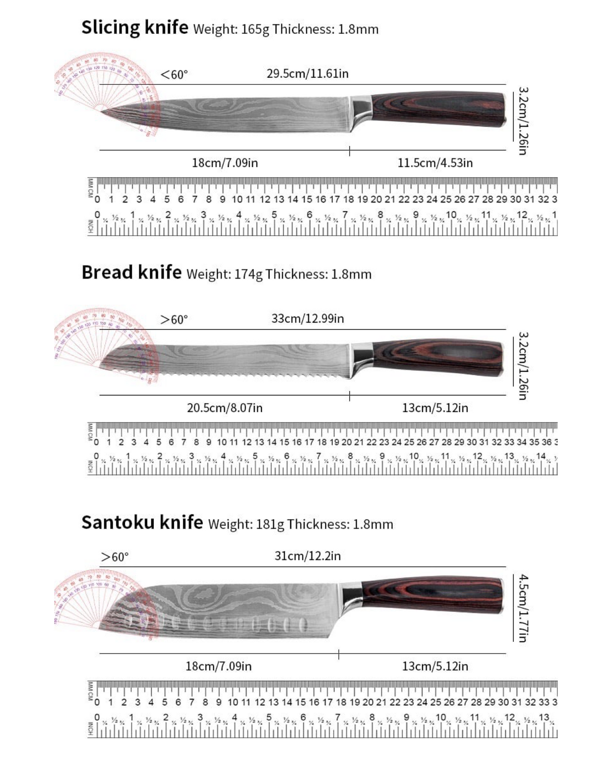 Japanskt Köksknivset för Proffs & Hemmakockar – 8 delar