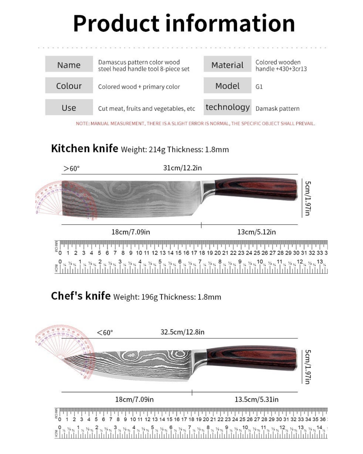 Japanskt Köksknivset för Proffs & Hemmakockar – 8 delar