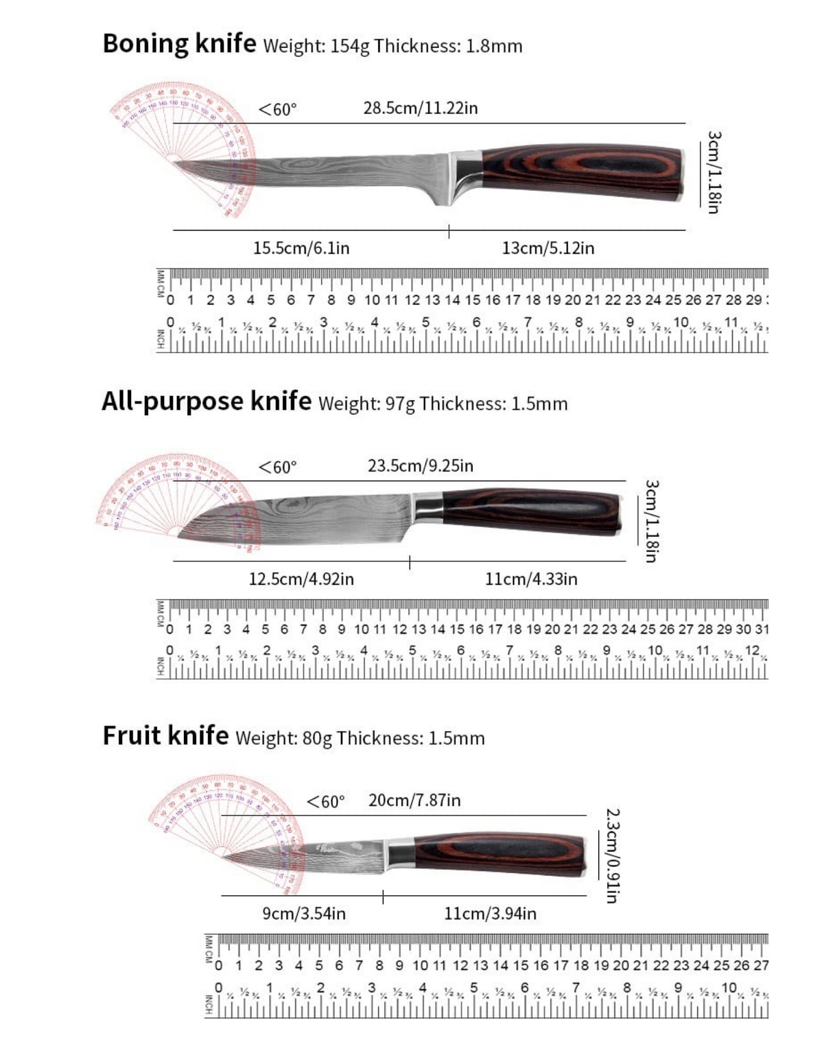 Japanskt Köksknivset för Proffs & Hemmakockar – 8 delar