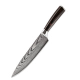 Japansk Kockkniv 7Cr17 – Damaskusmönster