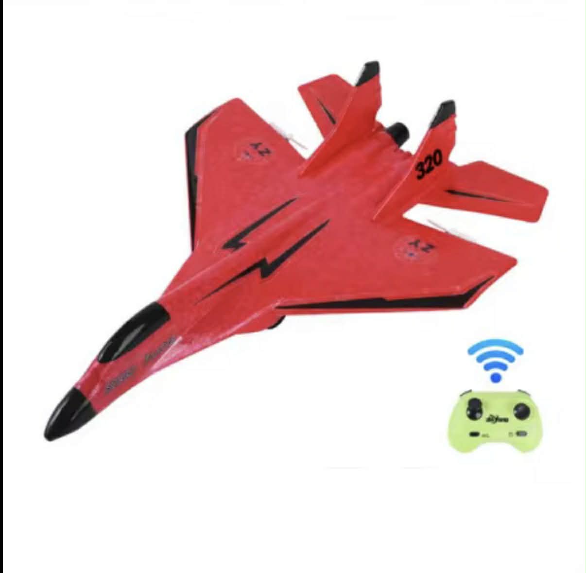 Radiostyrt Kastflygplan - 4x Batteri Röd