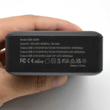 Laddstation GaN 500W – 8 portar (USB-C & USB-A) – Snabbladdning för mobil & laptop