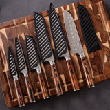 Knivset 6-delat Japanskt – 5Cr15 Rostfritt Stål & Paka-trä