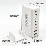 Laddstation GaN 286W – 8 portar (USB-C & USB-A) – Snabbladdning för mobil & laptop