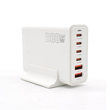 Laddstation GaN 200W – 6 portar (USB-C & USB-A) – Snabbladdning för mobil & laptop