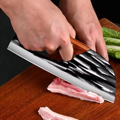 Japansk Kökshacka 5Cr15 SS rostfritt stål med trähandtag