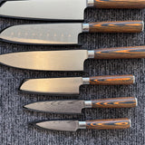 Knivset 6-delat Japanskt – 5Cr15 Rostfritt Stål & Paka-trä