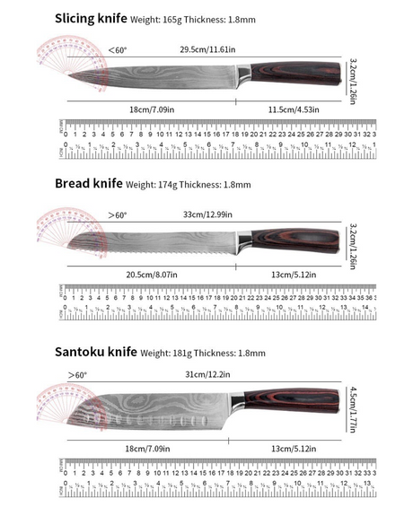 Japanskt Köksknivset för Proffs & Hemmakockar – 8 delar