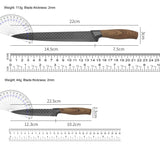 Köksknivset 6 delar 3Cr13 stål - Svart Non-stick