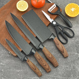 Köksknivset 6 delar 3Cr13 stål - Svart Non-stick