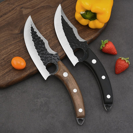 Ergonomisk Japansk Styckkniv – Svart Trähandtag