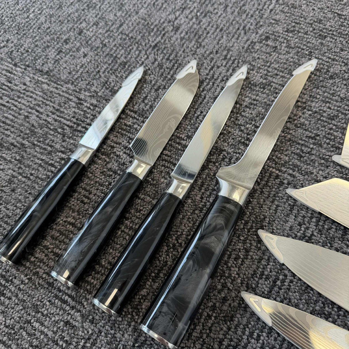 Knivset 10-delars – Svart Marmorfinish