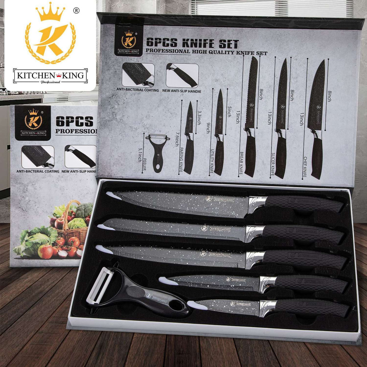 Kitchen King Premium Köksknivset 6-Pack
