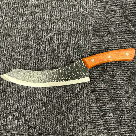 Styckningskniv Kurvad - 30Cr13 stål, Trähandtag