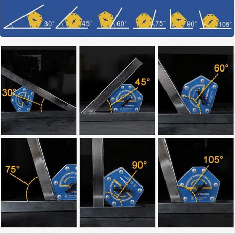 Magnetisk Svetsvinkelverktyg Hexagon 15kg On/Off Blå - PrisRebellen