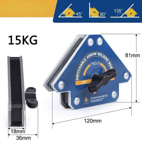 Magnetisk Svetsvinkelverktyg Pil 15kg On/Off Blå - PrisRebellen