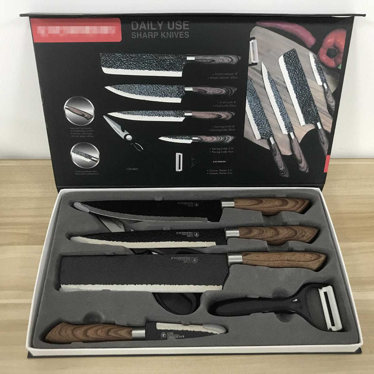 Premium Knivset för Kött och Grönsaker - 6 Pack