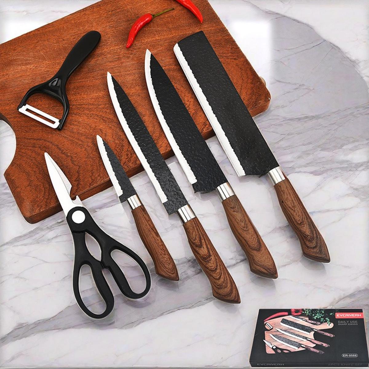 Premium Knivset för Kött och Grönsaker - 6 Pack
