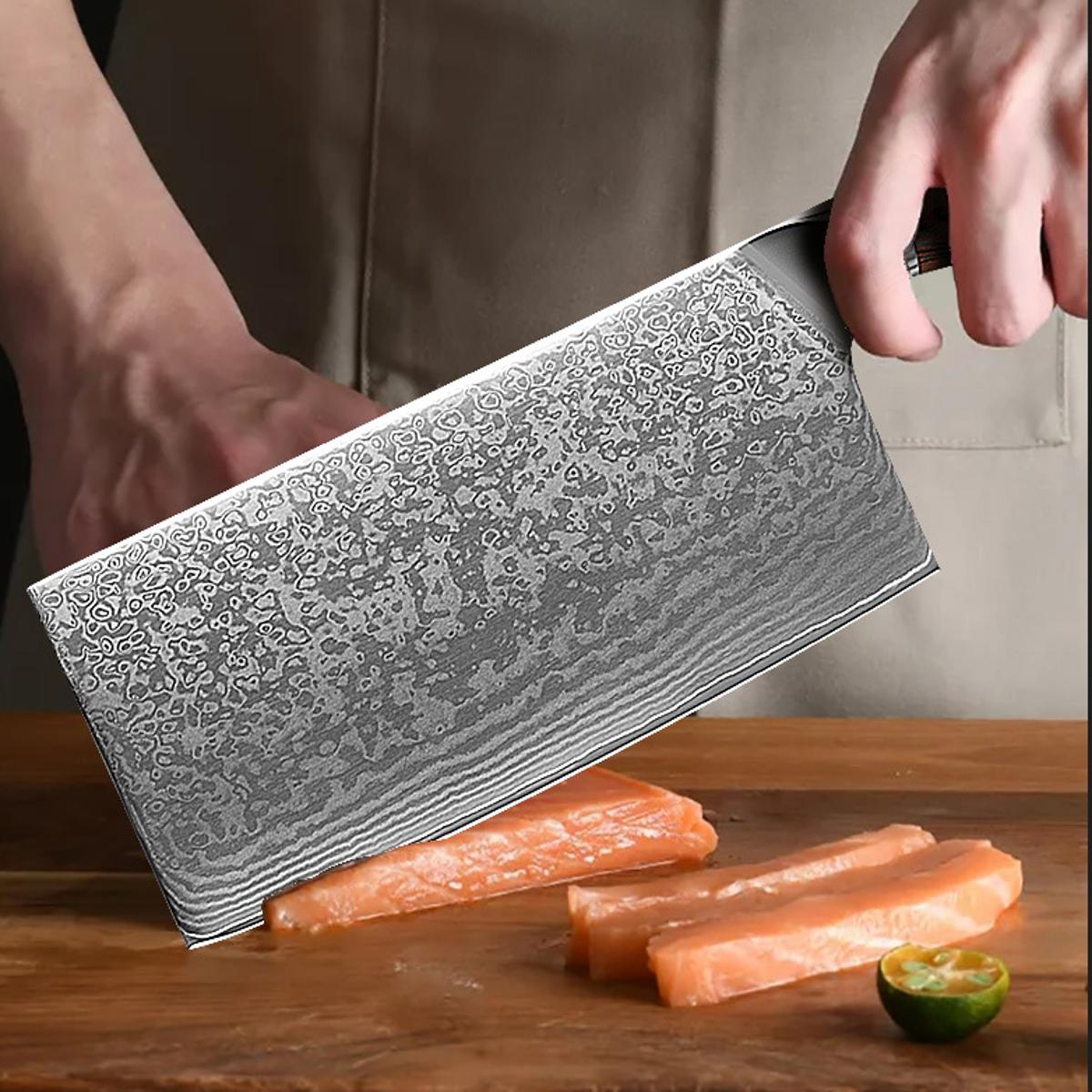 Premium Kockkniv i Stål och Ebenholts