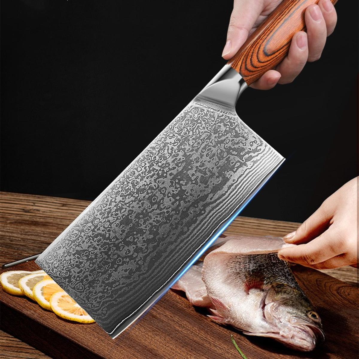 Premium Kockkniv i Stål och Ebenholts