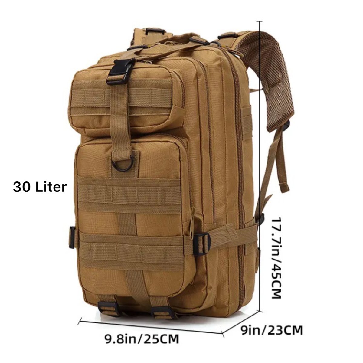 Tactical Backpack 30L Kaki - PrisRebellen