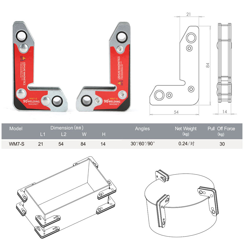 Svetsmagnet WM7-S 2PACK - Vinkelmagnet – 30 kg dragkraft